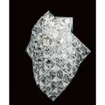 Impex Diamond Aplique de pared simple de cristal con marco cromado