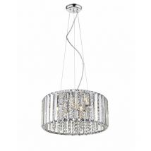 Impex Diore Plafonnier en cristal à 5 lumières, chrome