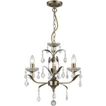 Chandelier sans abats jours Evon Laiton antique ampoules 49cm