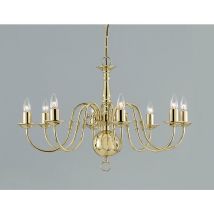 Impex Flemish Lustre à 8 bras en laiton poli