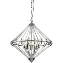 Impex Lighting - Impex Gerda Plafoniera a sospensione con struttura in filo metallico a 7 luci cromata