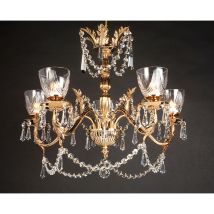 Impex Livorno Lampadario Alogena Strass 5 Bracci