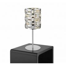 Impex Lola Lampada da tavolo a 1 luce in cristallo cromato