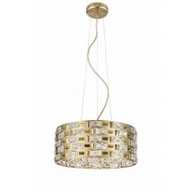 Impex Lola Plafón Cristal 6 Luces Oro