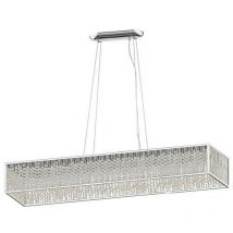 Impex Melenki Plafoniera a sospensione oblunga in cristallo cromato a 11 luci