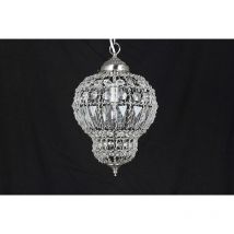 Morocco satin nickel pendant light 1 bulb 38cm