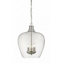 Impex Lighting - Impex Nell 3-Licht-Satin-Nickel-Kuppel-Pendel-Deckenleuchte