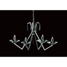 Impex Lighting - Impex Nice Geometrischer Halogen-Chrom-Kronleuchter mit 4 Armen