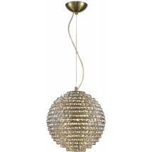 Impex Nord Plafonnier à 5 lampes en laiton antique au fini cristal clair CFH608241/L/AB