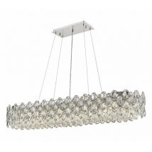 Impex Raina Luz de cristal rectangular cromada de 16 luces