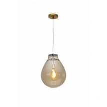 Impex Lighting - Impex Rio Plafonnier suspendu petit globe en cristal de champagne à 1 lumière