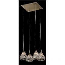 Impex Lighting - Impex Simone Plafonnier suspendu carré à 4 ampoules en laiton antique