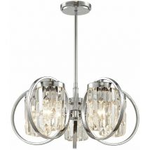 Impex Lighting - Impex Talin Plafonnier chromé semi-encastré à 5 ampoules