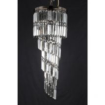 Impex Toronto Plafonnier à 9 lumières en métal fumé et cristal fumé