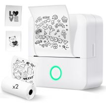 Jalleria - Imprimante Etiquette Autocollante, Imprimante Thermique Bluetooth Monochrome, Mini imprimante Autocollant Rouleaux de 2 Étiquettes