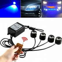 4 in 1 Car Motorcycle Blue led Eagle Eye Flash Strobe Lights Emergency Warning drl Daytime Running Lights Tail Lights With Wireless Remote Control