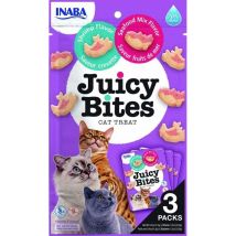Inaba Denko - Inaba Juicy Bites - Friandises Pour Chats - Grignotages Avec Un Centre Juteux Dans Des Formes Amusantes - Crevettes Et Fruits De