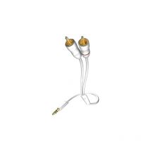 In-akustik - Star - Cable de audio para MP3 (clavija de 3,5 mm a rca de 2 clavijas, 0,75 m), color blanco