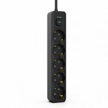 Steckdosenleiste IPW-44SY 5fach, led Anzeige Kinderschutzfunktion Schwarz 1,5m - Inca