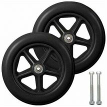 Inch front wheel roller, 2 pieces wheelchair replacement wheels, non-slip solid tire, 190 mm gray in black, wheels for wheelchairs, rollators,