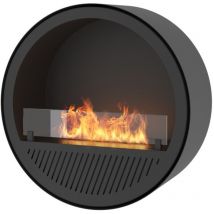 Sololed - Incircle Wand-Bioethanol-Kamin - Runder Design-Biokamin zum Aufhängen an der Wand, d. 72 cm, Weiß