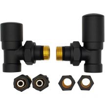 Varioterm - Incliné Élégant Laiton Laqué Noir Régulateur Ensemble + Cuivre (Cu) et pex