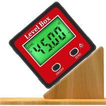 Lauwexe - Inclinomètre numérique 2 boutons, lcd Rapporteur d'angle numérique avec Magnétique, 4x90° Etanche Mesureur Angle Goniomètres Pour Mesurer