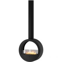 Sololed - Incyrcle Slim 2Side Bioethanol-Kamin für abgehängte Decken - Runder Design-Biokamin mit doppelter offener Fassade, 70 cm