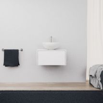 Badezimmerschrank 1 Schublade L.60 mit Aufsatzwaschbecken / Mattweiß - diamante - Inda