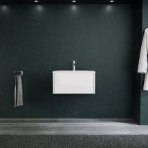 Mueble de baño 1 cajón L.60 con lavabo mate / Blanco brillo - diamante - Inda