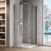 Inda - Box doccia ad angolo 90x80 cm 1 anta a battente sx titanio