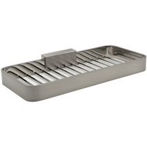 Inda - Cestino portaoggetti L.25 H.3 cm Lea nickel spazzolato