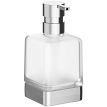 Inda - Jabonera de mostrador Lea cromo pulido/vidrio satinado 250 ml