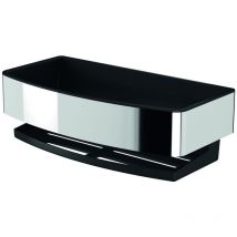 Inda - L.22 A.7 cm cesta rectangular extraíble acero negro