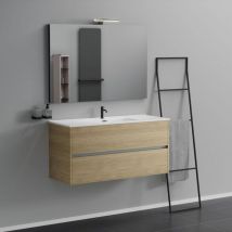 Inda - Mobile bagno 2 cassetti L.120 con lavabo specchio e