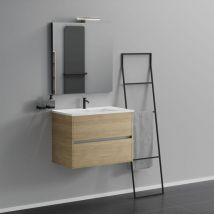 Mobile bagno 2 cassetti L.80 con lavabo specchio e lampada - Inda