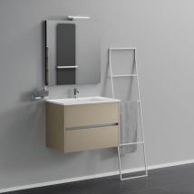 Mobile bagno 2 cassetti L.80 con lavabo specchio e lampada - Inda