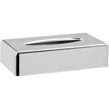 Inda - Porta kleenex de mostrador rectangular cromado pulido