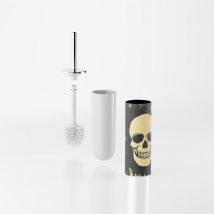 Inda - Porte-balai de comptoir en acier inoxydable My Art Skull