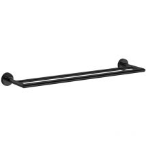 Inda - Toallero doble Gealuna en acero negro L.65 cm