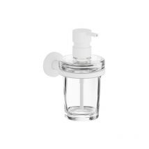 Inda - Wandseifenspender One weiß undurchsichtig/transparentes Glas 250 ml