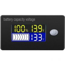 Indicateur de capacité de la batterie affichage LCD voltmètre testeur de température pour Li-ion Lifepo4 plomb 36V