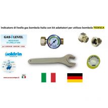 Indicatore di livello gas per Bombola tedesca completo di raccordi, chiave e teflon per il fissaggio