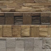 Indo Holz Wandverblender Root Teak Mixed Cube Java Sun Bleached 1,02 M²