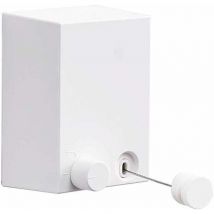 Ineasicer - Indoor Outdoor Retractable Clothesline Wall Mounted Laundry Drying Rack with 4.2M / 13.8ft Steel Cord Adjustable Rope (White)