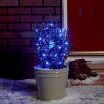 Festive Lights - 2m Battery Power Firefly led Wire Fairy String Lights Blue Outdoor Garden Decoration