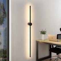 Hiasdfls - Indoor Wall Light led Wall Lamp - 60CM Black Rotating Light Fixture Modern Design 3000K Warm White Dimmable 8W Night Lamp for Hallway