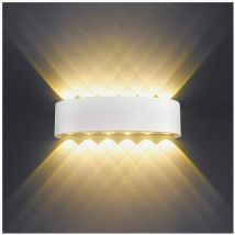 Wottes - led Wall Light White Indoor Wall Sconce Warm White Light Wall Lamp for Bedroom Hallway 12W