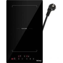 Iseasy - Induktionskochfeld mit Flexzonen domino Induktionskochfeld, Induktionskochfeld 2 platten mit 9 Leistungsstufen,