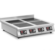 Royal Catering - Induktionsplatte Induktionskochplatte 4 Felder mit 4 x 3500 w Timer Edelstahl